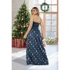 LA LEELA Women's A line Slit Smocked Maxi Casual Beach Dress Tube Top Evening Long Strapless Tacky Christmas Dresses for Women - 4 of 4