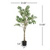 KWPZQEB Artificial Ficus Tree with Black Planter, Realistic Faux Silk Indoor Outdoor Plant for Home Office Living Room, Porch, Garden Decor - 4 of 4