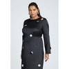 ELOQUII Women's Plus Size Satin Midi Dress With Pailettes - 16, Black Onyx - 4 of 4