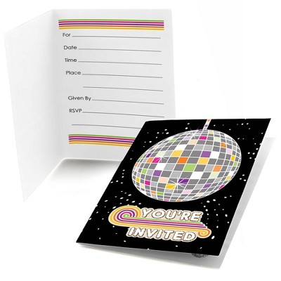 Big Dot of Happiness 70's Disco - Fill In 1970's Disco Fever Party Invitations (8 count)