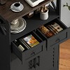 Dcolora Farmhouse Storage Cabinet, Bathroom Floor Cabinet with Doors and Drawers - 3 of 4