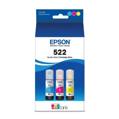 Epson 522 C/M/Y 3pk Ink Bottles - Cyan Magenta Yellow (T522520-CP)