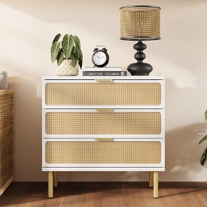 AMERLIFE  Rattan Boho  Dresser with Rubberwood Legs - 1 of 4