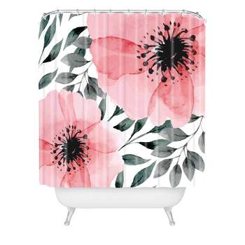 Marta Barragan Camarasa Big Flowers Shower Curtain Pink - Deny Designs
