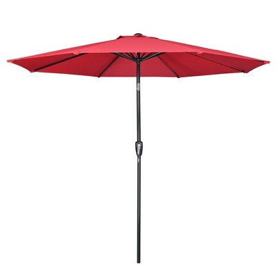 Yescom 10Ft UV50+ Aluminum Outdoor Table Patio Umbrella with Crank Tilt Sunshade Red