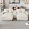 Merax Chenille Sectional Sofa with 2 Removable Ottomans, USB Ports, Cup Holders & Hidden Storage - 2 of 4