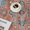 Modern Thin Rug Oriental Floral Carpet Design for Living Room Bedroom Dorm Kitchen Contemporary Decor - Non Slip, Machine Washable - 2 of 4