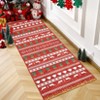 Coolmee Christmas Area Rug Washable Soft Neutral Farmhouse Rug Indoor Floor Carpet for Bedroom Under Dining Table Home Office Red - 2 of 4