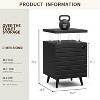 Modern Nightstand with LED Lights Bedside Table with Drawers 4 Acrylic Columns Freestanding End Side Table for Bedroom Living Room Black - 2 of 4