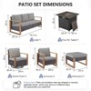 Gymojoy 6/8PCS 50000 BTU Gas Firepit Table with Outdoor 3-Seat Sofa Swivel Chair Ottoman Set - 2 of 4