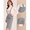 Allegra K Women's Pencil High Waist Adjustable Strap Split Back Bodycon Suspender Skirts - 2 of 4
