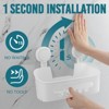 Aoibox 2-Pack Heavy Duty Shower Caddy with Suction Cups, Removable Bathroom Organizer for Shampoo, Soap, Waterproof Plastic Storage Shelves, White - 2 of 4