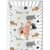Sweet Jojo Designs Boy Baby Fitted Crib Sheet Mod Jungle Blue Orange and Grey - 4 of 4