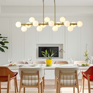 BAOURE Mid Century Modern Sputnik Chandelier, 16-Light Chandeliers over Table, Linear Chandelier Dining Room Light Fixture - 1 of 4
