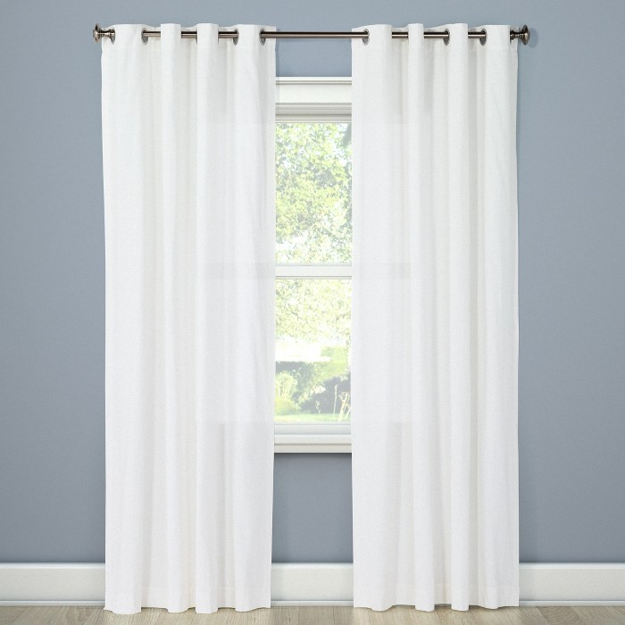 Natural Solid Curtain Panel White (54"x95") Threshold™ Target