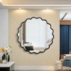 Solid Wood Wave Mirror-Modern Mirror Wall Decor, Suitable For Bathroom, Bedroom, Living Room, Dining Room, Cloakroom, Entrance - 4 of 4