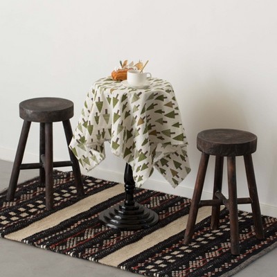 Rustic Brown Wooden Log Cabin Stools Set of 2