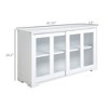 Sideboard Buffet Cabinet, Stackable Credenza Bar Cabinet with Sliding Glass Door and Adjustable Shelf - 3 of 4