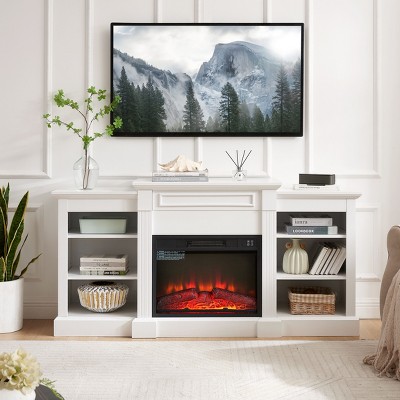 CAVINAS Elegant TV Stand with Large Storage Cabinet Modern Media Console with Display Shelves