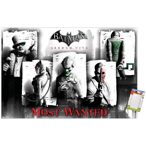 Trends International Dc Comics Video Game - Arkham City - Most Wanted  Unframed Wall Poster Print White Mounts Bundle 