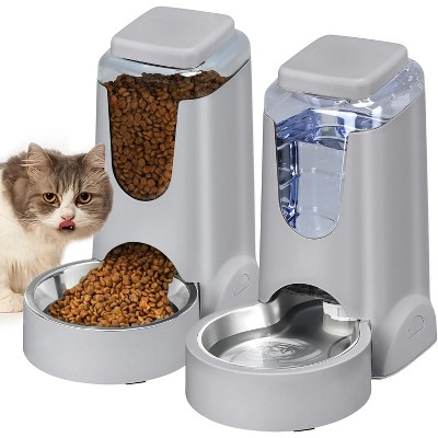 Automatic Pet Feeder and Water Dispenser Set, for Small Medium Dogs, Cats, Puppies, Kittens