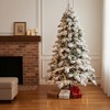 HomeRoots 6' White Pre Lit Full Flocked Fir Christmas Tree - 2 of 4