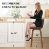 Bekrvio 26" Counter Height Bar Stools - PU Leather Swivel, L Shape Back, Upholstered, Mid-Century Modern Chairs for Kitchen Counter Island - 4 of 4
