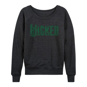 Women's - Wicked - Twisted Tree Branch Logo Lightweight French Terry Wide Neck Long Sleeve Graphic Shirt - 1 of 4