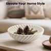 Itopfox 10 inch Ceramic Decorative Bowl Large Off White Fruit Bowl for Kitchen Counter Entryway Table Centerpiece Modern Home Decor Accent 1 Piece - 4 of 4