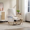 Gulches Nursery Glider Rocking Chair - Teddy Fleece Upholstery, White, 29.50""x24.80""x40.90"", for Living Room Bedroom Nursery Balcony - 3 of 4