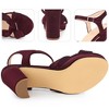 Perphy Women's Knot Platform Slingback Faux Velvet Block Heel Sandals - 3 of 4