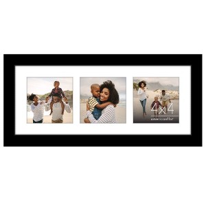 Americanflat 5.5x14 Collage Picture Frame with Shatter-Resistant Glass - Fits Three 4x4 Photos or One 5.5x14 Photo - Signature Collection - White - 1 of 4
