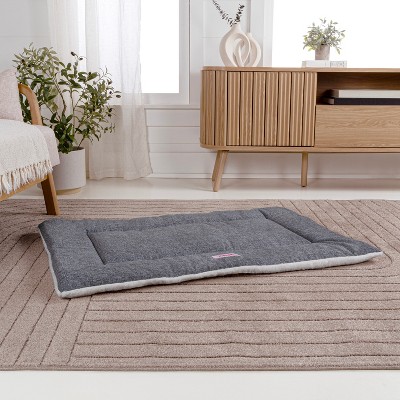 Flora Extra Large Gray Linen Plush Reversible Pet Bed