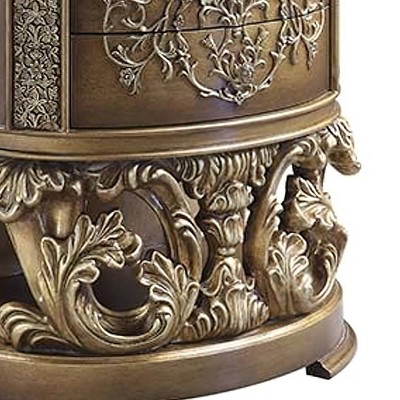 Constantine Baroque Brown & Gold 2-Drawer Nightstand
