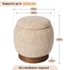 Bekrvio Round Swivel Ottoman with Storage, Upholstered Lambswool/Chenille Foot Rest with Acacia Wood Frame (500 lb), Vanity Stool for Living Room - 4 of 4
