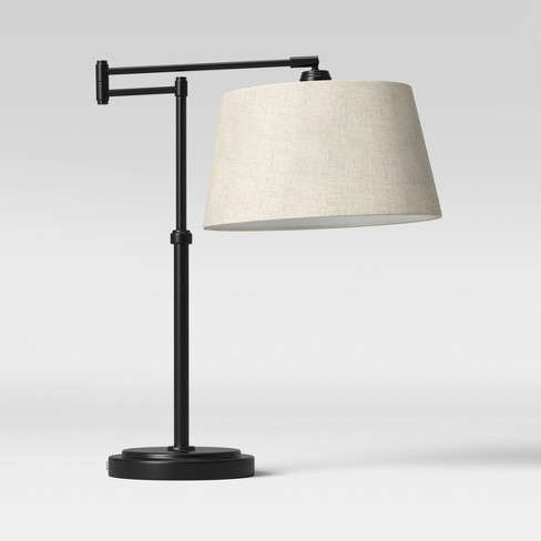 23" Traditional Swing Arm Oil Rubbed Table Lamp Black - Threshold™ - image 1 of 4