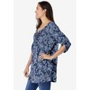 Woman Within Plus Size 7-Day Three-Quarter Sleeve Pintucked Henley Tunic - 4 of 4