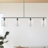 DORESshop 4-Light Brushed Nickel Modern Island Pendant Light Fixtures, Linear Chandelier Hanging Light with Clear Glass Shade - 3 of 4