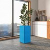 LeisureMod Marquee Tall Blue Fiberstone Planter Pot with Drainage Holes, Weather-Resistant for Indoor/Outdoor Use - 3 of 4