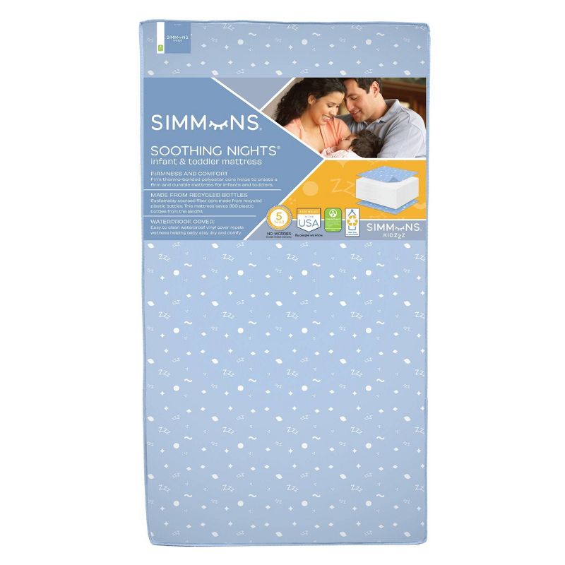 Simmons Kids&#39; Dual Sided Crib and Toddler Mattress - Soothing Nights, 4 of 6