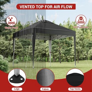 10x10 Pop Up Camping Tent,  Pop Up Canopy Tent, Tarp Beach Tent w/ 4 Sandbags, Waterproof Sun Shelter Gazebo for Party, Camping, Commercial Events - 1 of 4