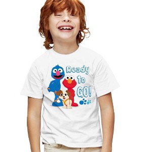 Boys' Short Sleeve Sesame Street Furry Friends Forever Ready To Go T-Shirt - 1 of 4