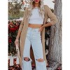 Coolmee Women's Knitted Cardigan Open Front Solid   Sweater Maxi Long Cardigan - 3 of 4