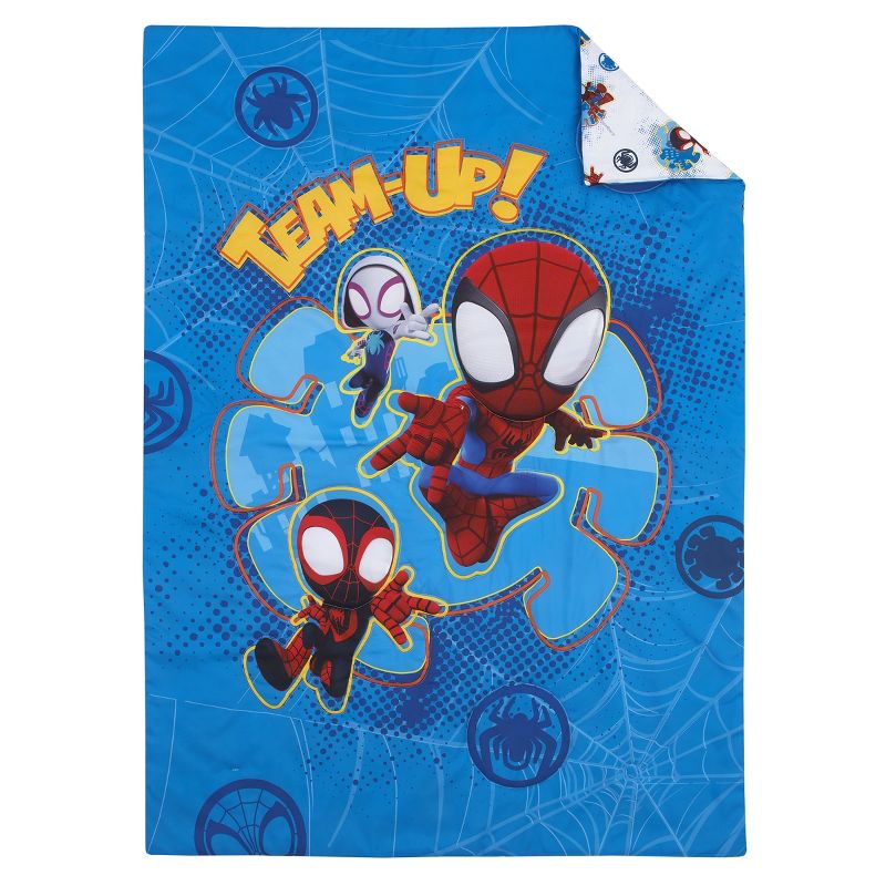 Marvel Spidey and his Amazing Friends Spidey Team Red, White, and Blue 4 Piece Toddler Bed Set, 2 of 7