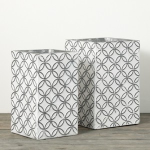 20"H Sullivans Modern Rectangular Planter Set of 2, Multicolored - 1 of 4