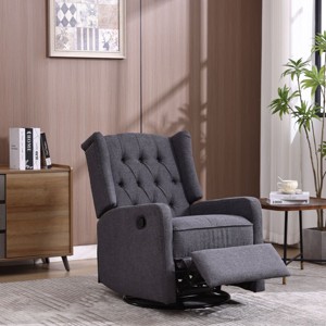 Swivel Rocking Recliner Chair,360° Swivel Nursery Rocking Chair,Glider Chair,Modern Small Rock Swivel Recliner Chair Home Theater Seat-Cuddlewood - 1 of 4