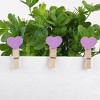Unique Bargains Heart-shaped Mini Wooden Art Supplies Card Photo Clip 1.2"x0.7"x0.4" 50 Pcs - 4 of 4