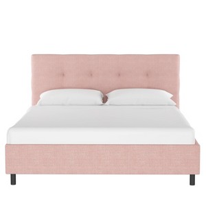 Twin Tufted Platform Bed in Zuma Rosequartz Blush Pink - Project 62