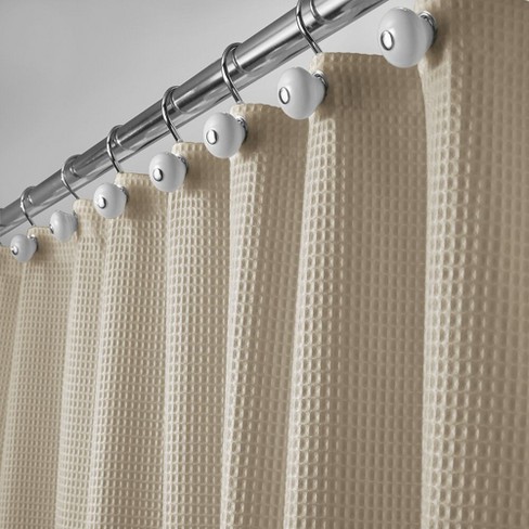 Mdesign Waffle Weave Fabric Shower, Target White Waffle Weave Shower Curtain