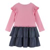 Andy & Evan  Toddler  Pink Rib Knit Top w/Attached Tiered Skirt - 4 of 4